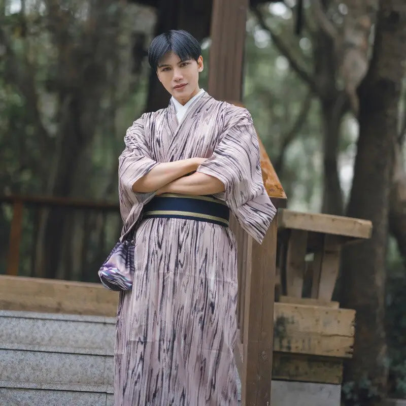 Kimono Homme Beige Vagues