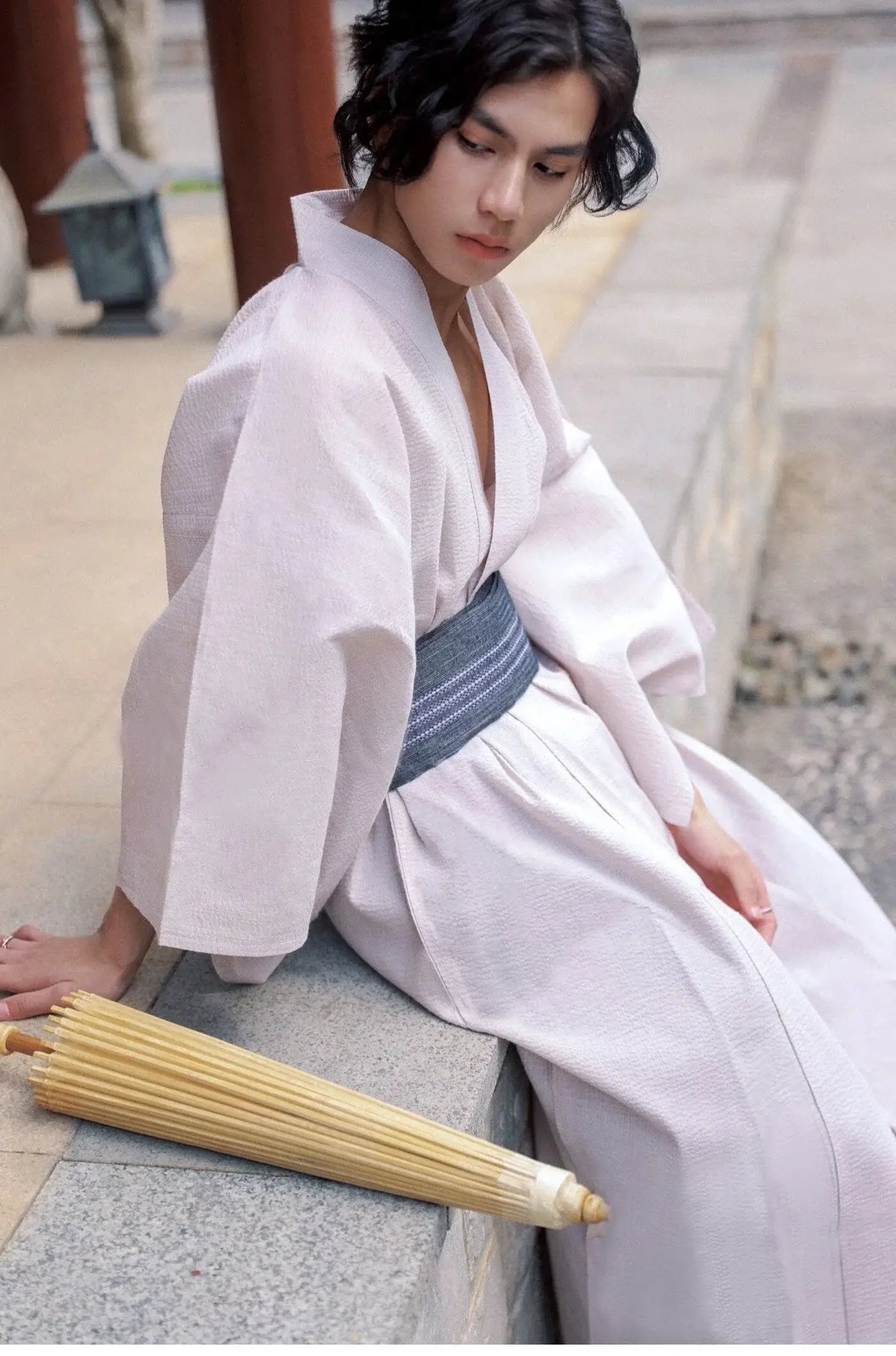 Kimono da uomo tradizionale bianco