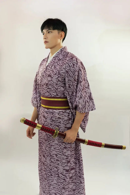 Pink Waves Traditional Men Kimono