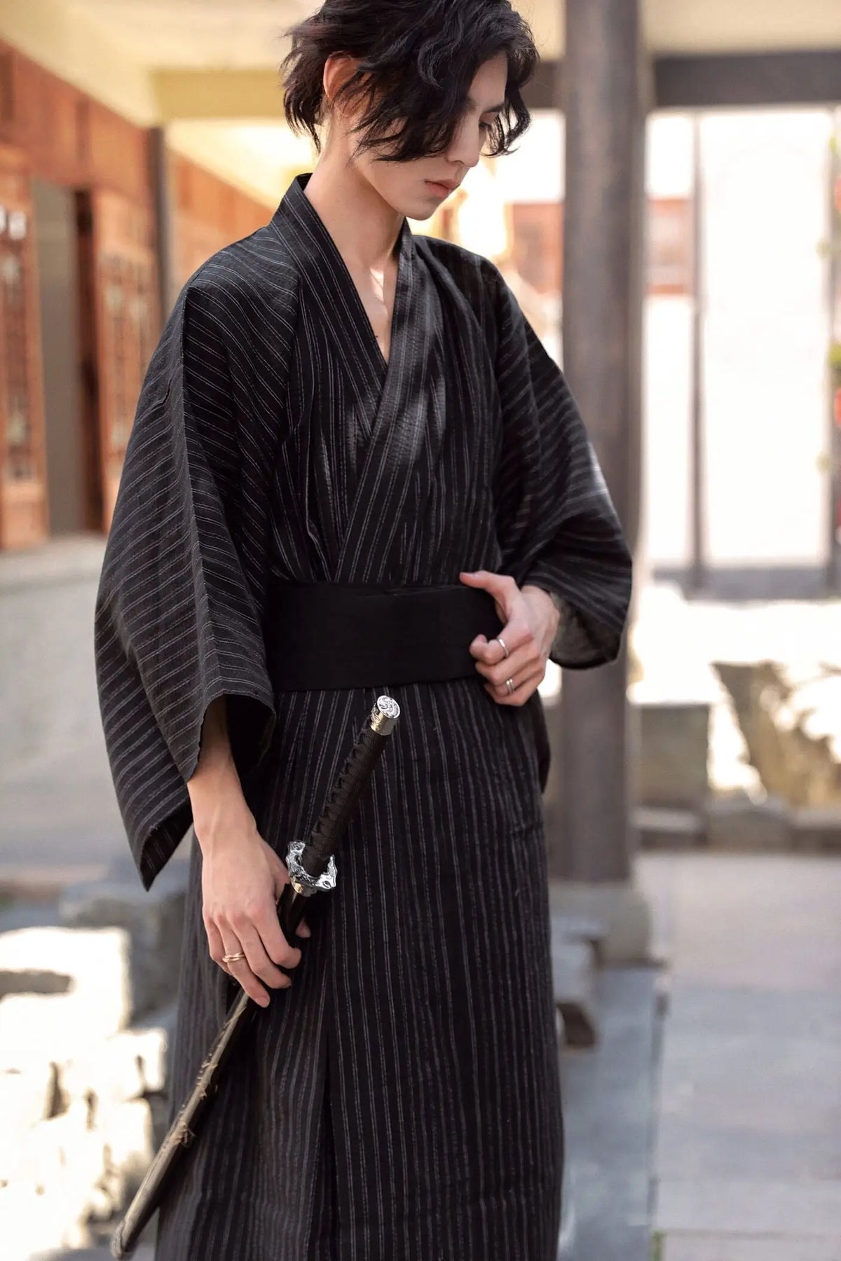 Japanese Robe Man Black Traditional Men Kimono – 🈹 JAPAN BOX