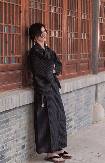 Black Traditional Men Kimono