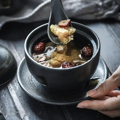 Cuenco de miso con pájaro grulla