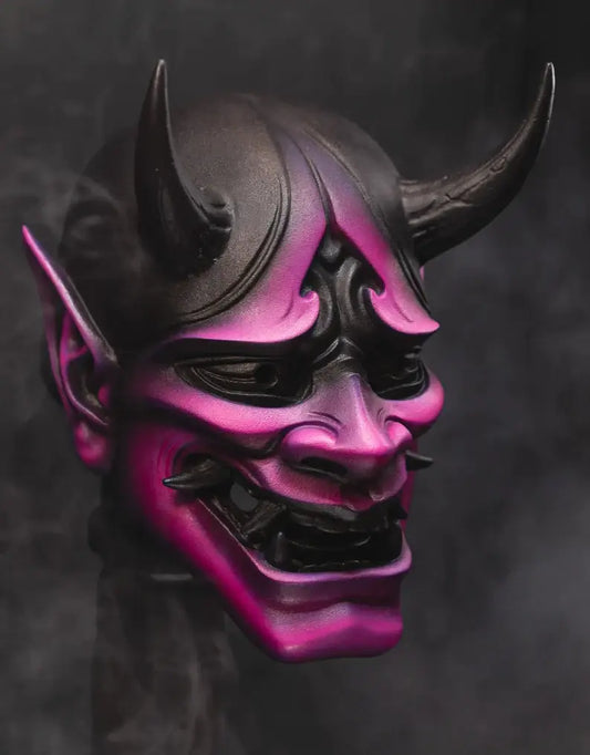 Maschera decorativa Hannya rosa neon