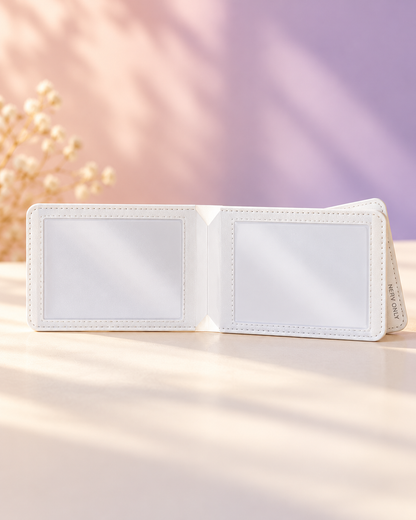 Open white NERV card holder showing clear interior windows