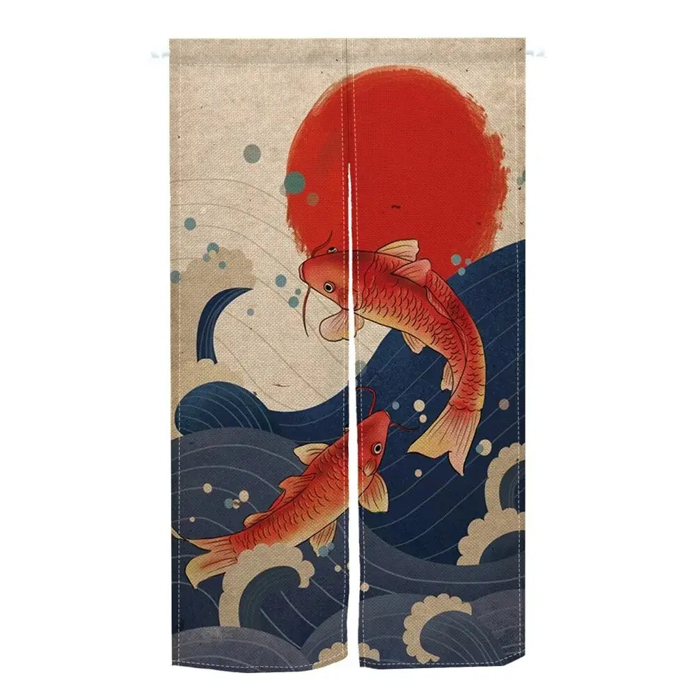 Sunset Dance Koi Noren Curtain