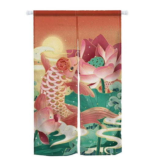 Zen Pond Koi Noren Curtain