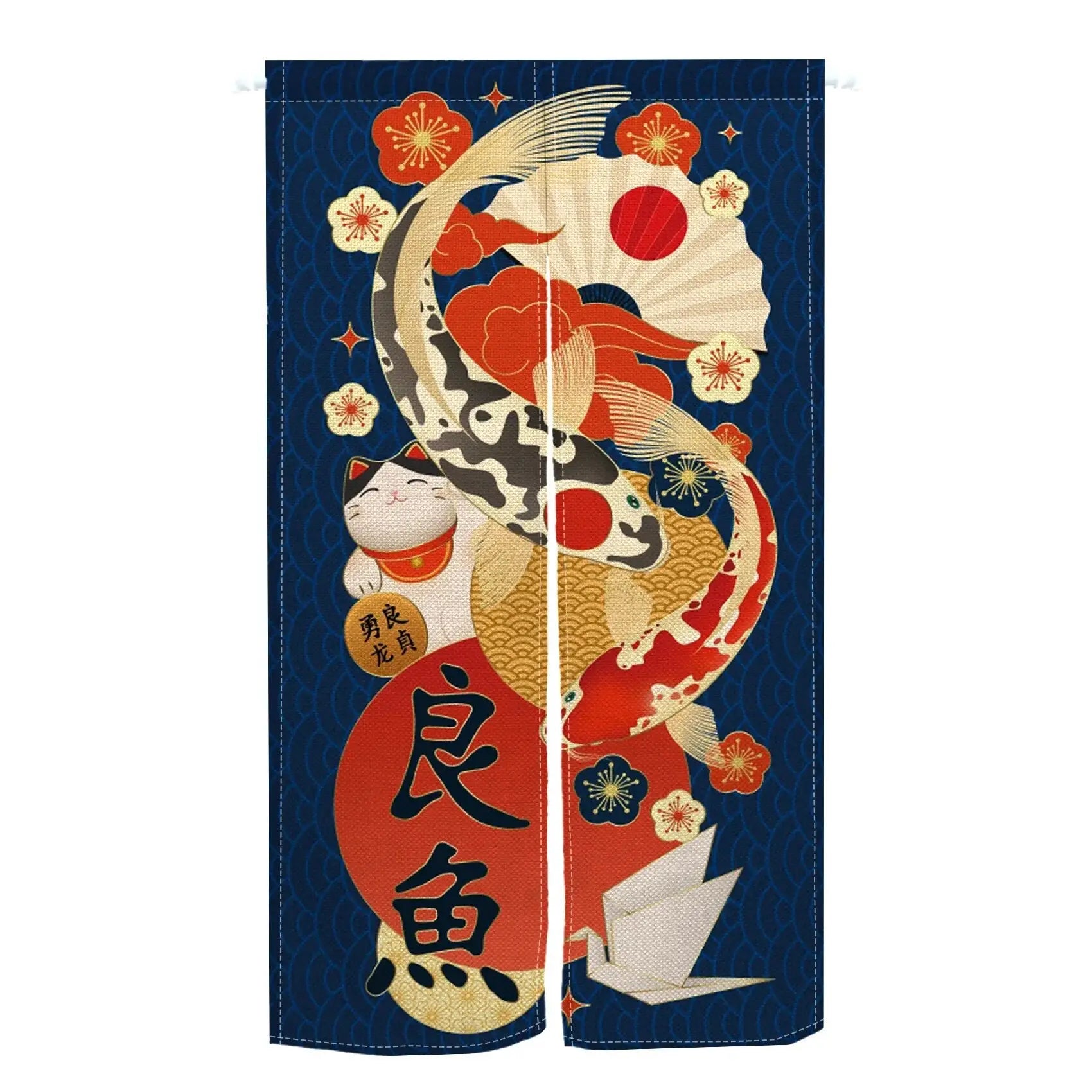 Koi Fish Charms Noren Curtain