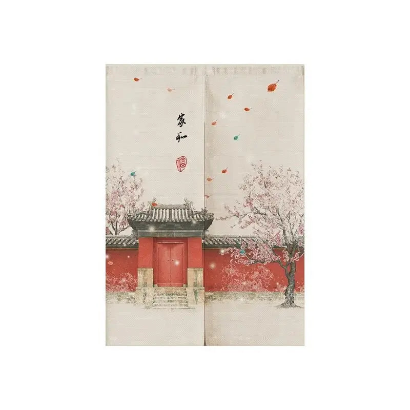 Sakura Crimson Gate Noren