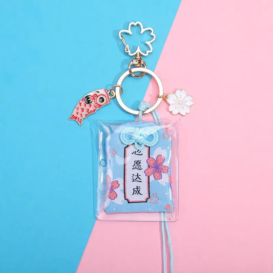 Amuletos de la suerte Sakura Azul cielo Omamori