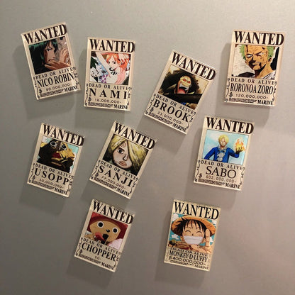 Wanted One Piece Anime Fridge Magnets