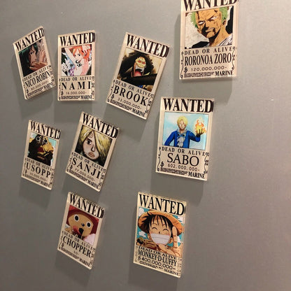 Wanted One Piece Anime Fridge Magnets