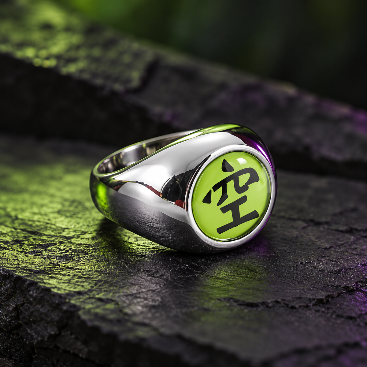 Orochimaru Ku ring at a three-quarter side angle on charcoal