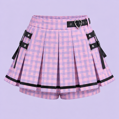 Pastel Check Harajuku Skort