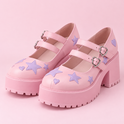 Pastel Star Harajuku Mary Janes