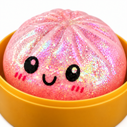 Pink Glitter Dumpling Squishy, additional product view 1
