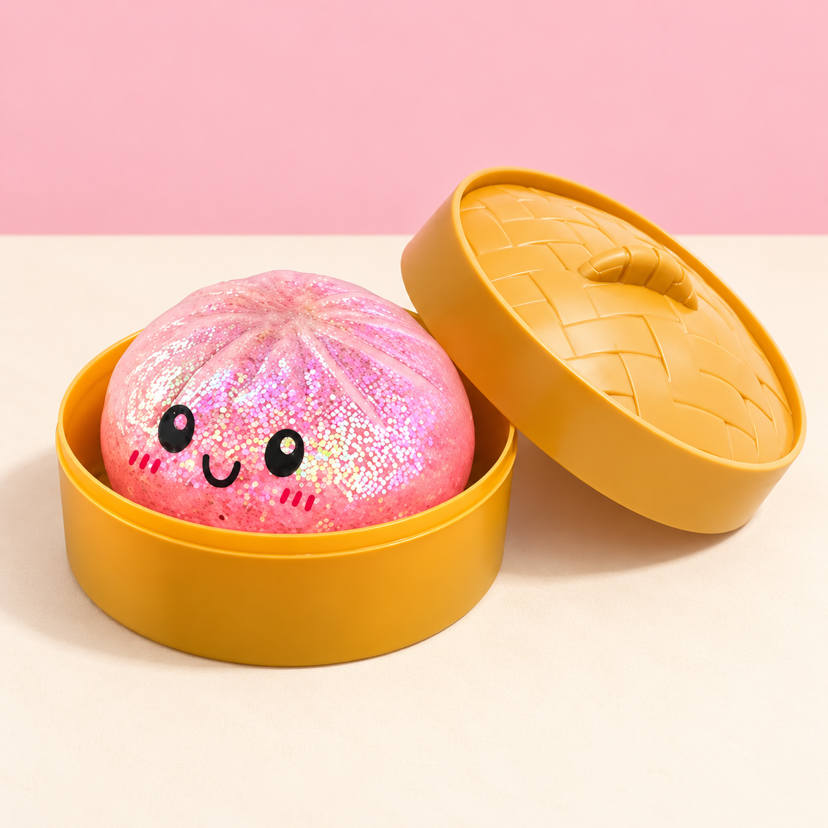Pink Glitter Dumpling Squishy, additional product view 2
