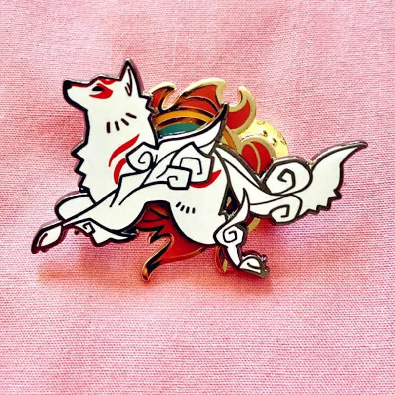 Okami Wolf Enamel Pin