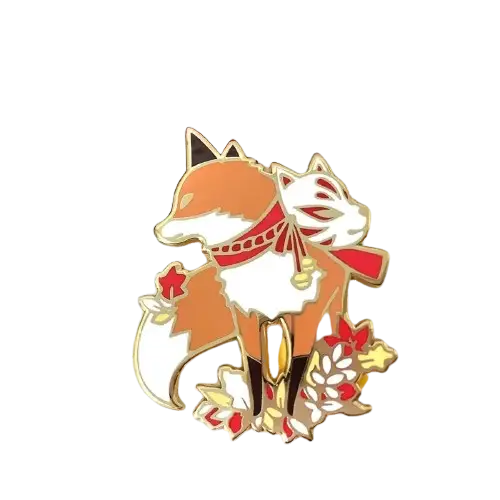 Japanese Fox Enamel Pin
