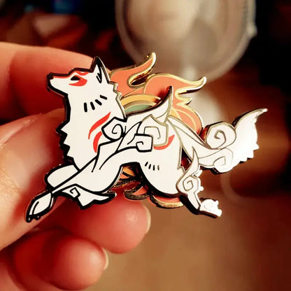 Okami Wolf Enamel Pin