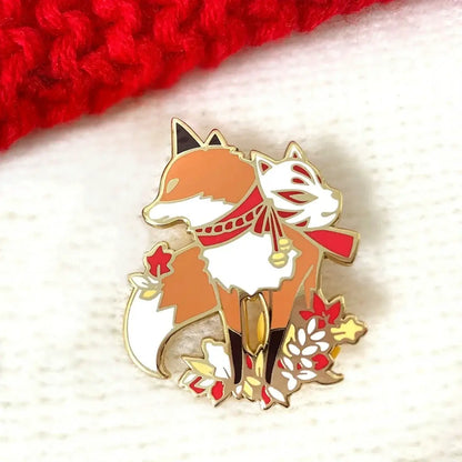 Japanese Fox Enamel Pin