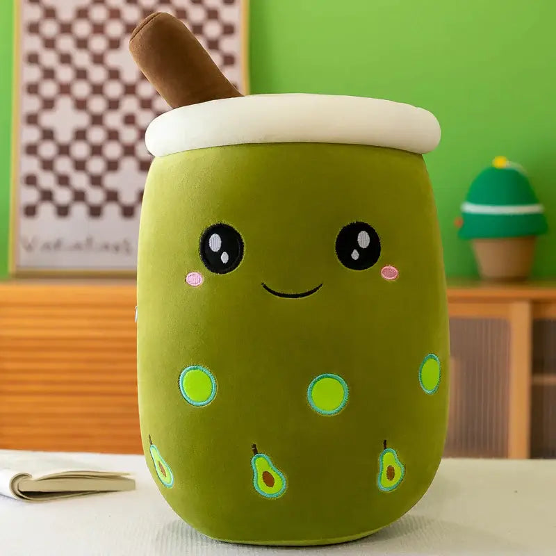 Simpatico peluche di tè verde con bolle