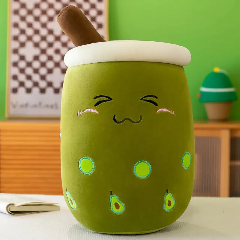 Peluche Bubble Tea verde arrossante