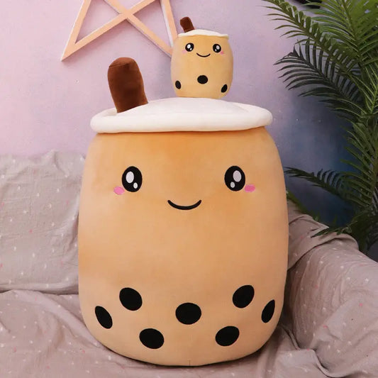 Cute Brown Bubble Tea Plushie