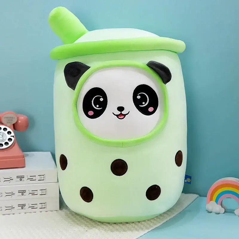 Adorable Green Panda Bubble Tea Plushie
