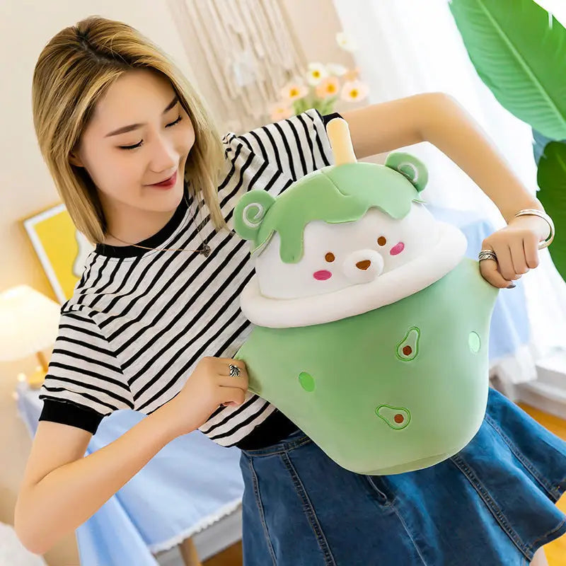 Cute Strawberry Bear Bubble Tea Plushie