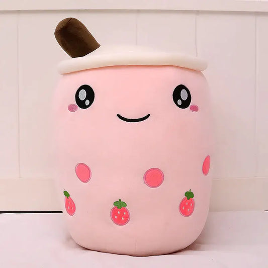 Mignonne peluche de thé à bulles rose