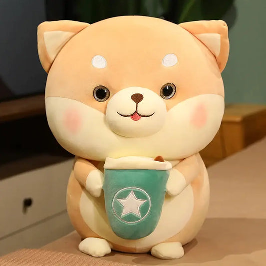 Blonde Shiba Inu Bubble Tea Plushie