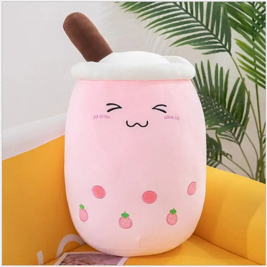 Peluche Bubble Tea rosa arrossante