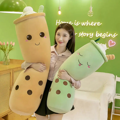 Strawberry Long Bubble Tea Pillow Plushie