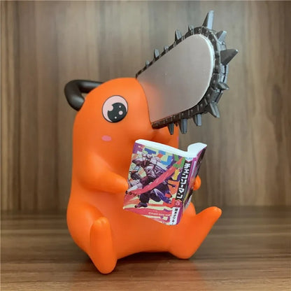 Cute Pochita Reading Manga Figure