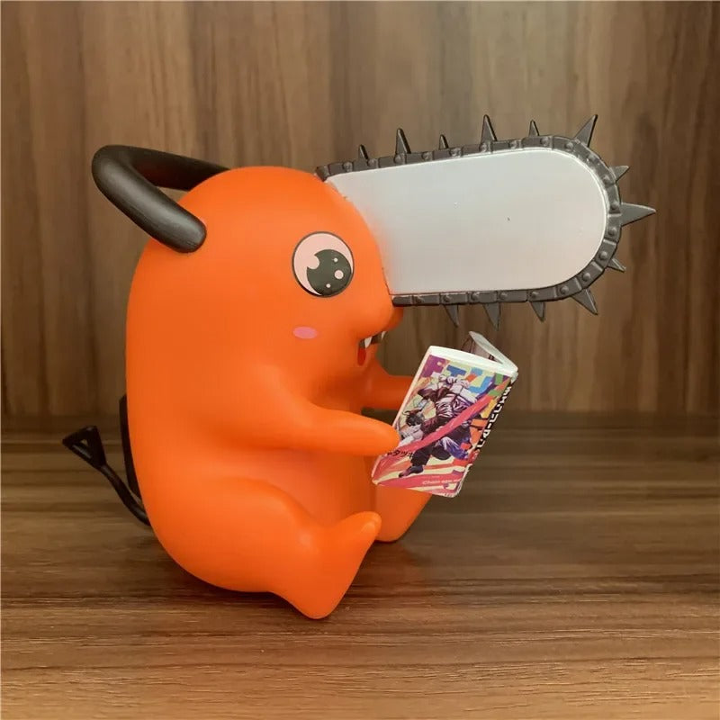 Cute Pochita Reading Manga Figure