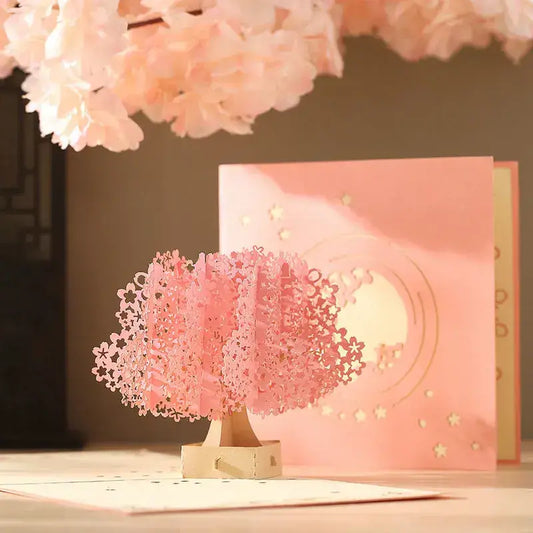 Tarjeta emergente del árbol de Sakura