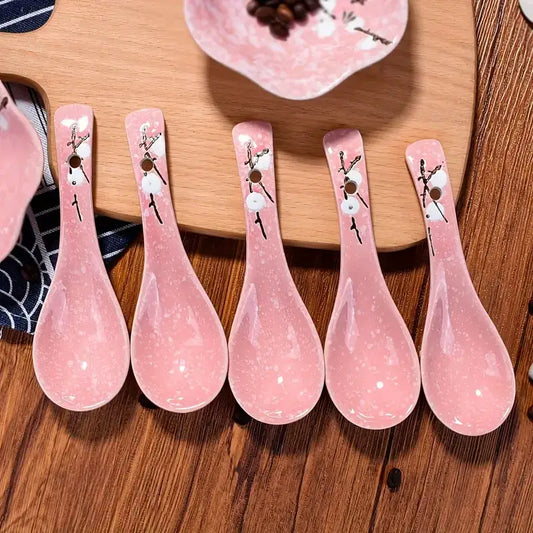 Set di cucchiai per ramen rosa Sakura