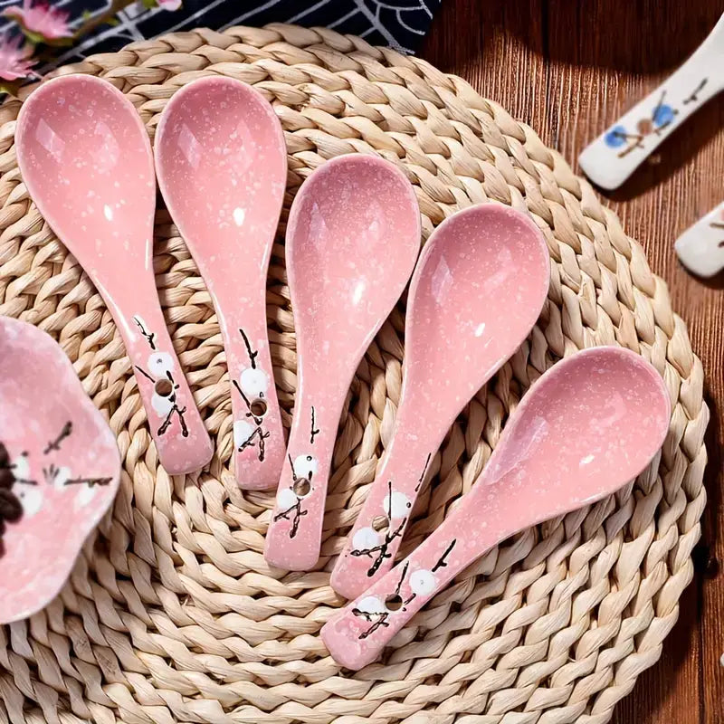 Sakura Pink Ramen Spoon Set