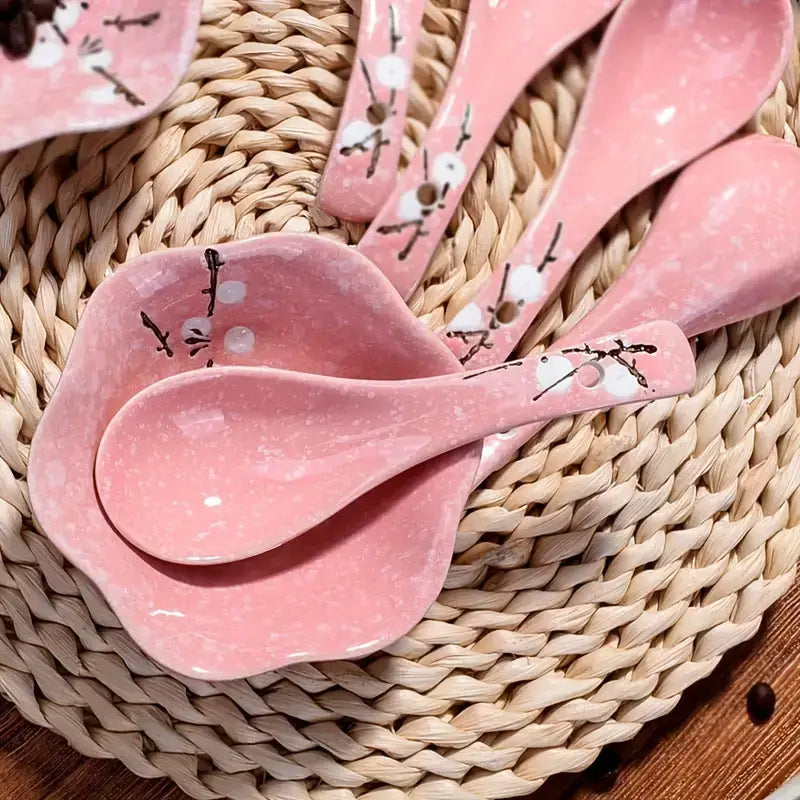 Sakura Pink Ramen Spoon Set