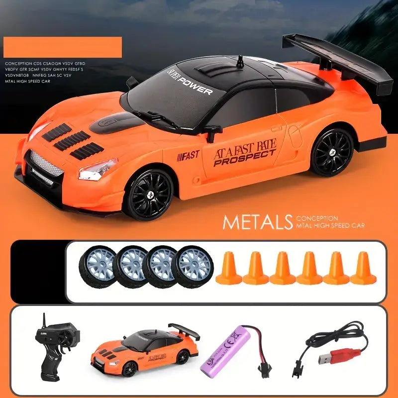 Orange GT-R RC Drift Car