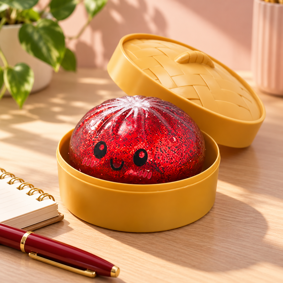 Red Glitter Dumpling Squishy, additional product view 2