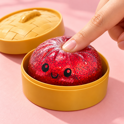 Red Glitter Dumpling Squishy, additional product view 3