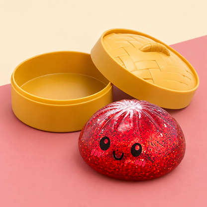 Red Glitter Dumpling Squishy, additional product view 4