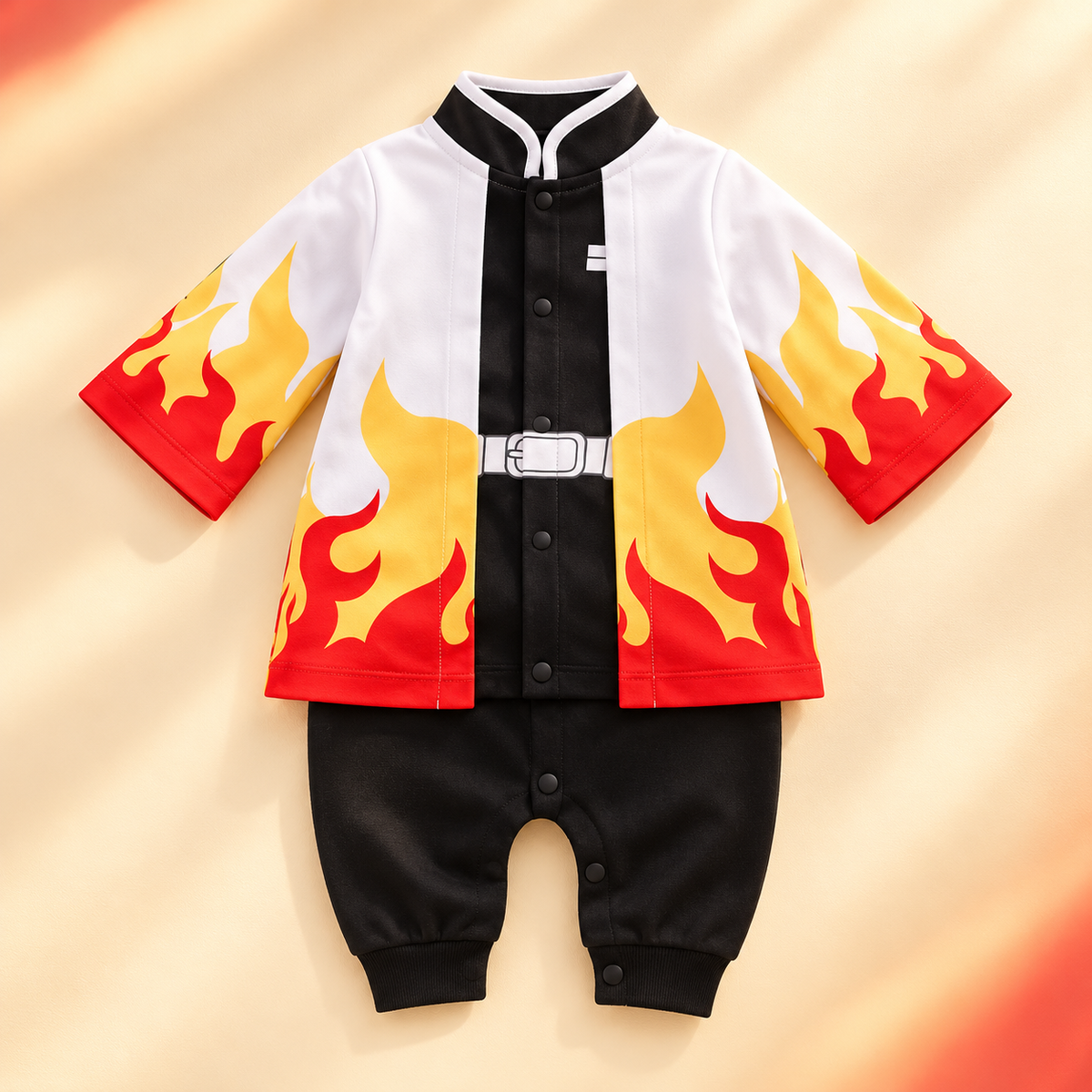 Rengoku baby onesie front view