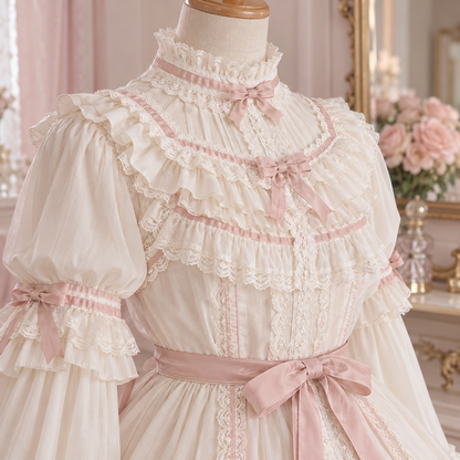 Rose Petal Lolita underdress ruffle and ribbon detail