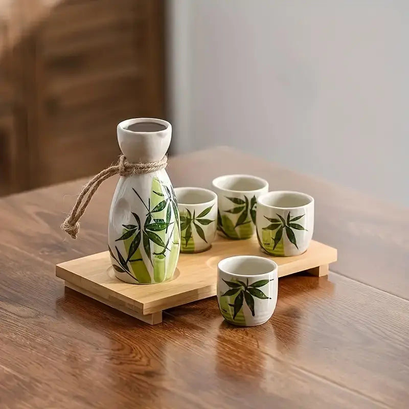 Ensemble à saké en bambou
