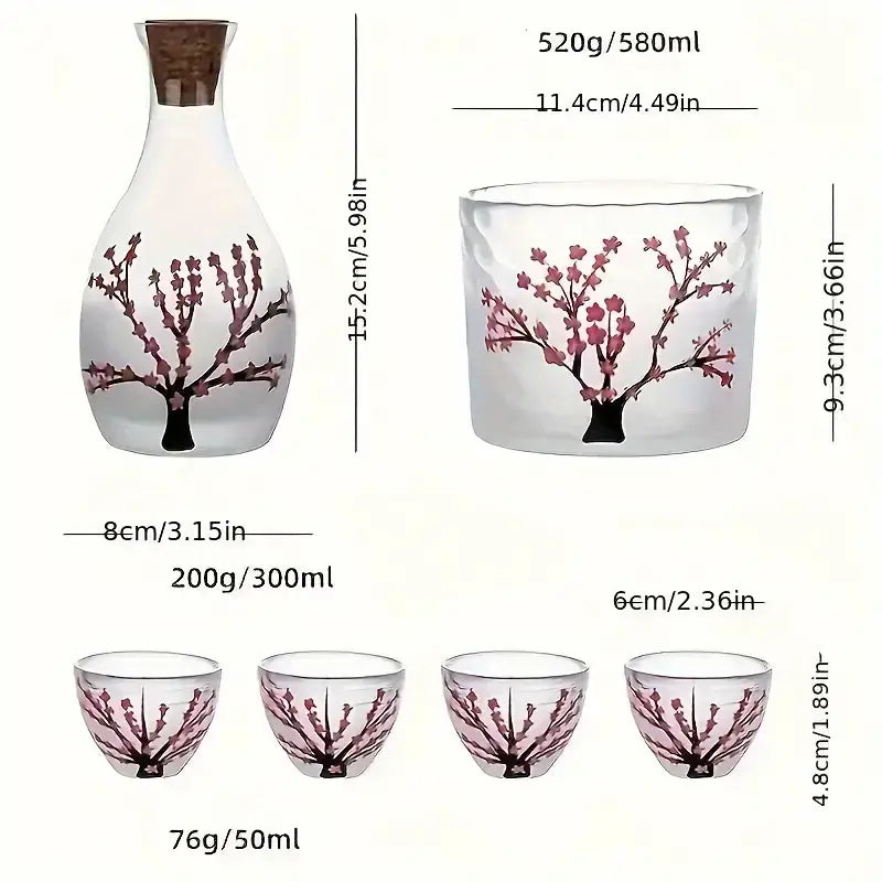 Sakura Crystal Sake Set