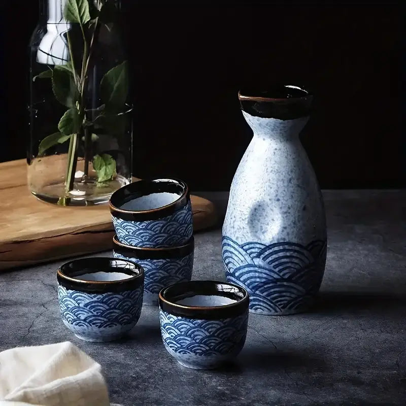 Japanese Waves Sake Set