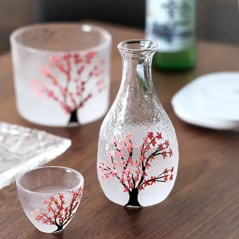 Sakura Crystal Sake Set