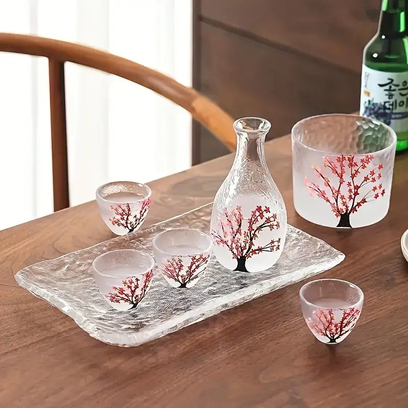 Sakura Crystal Sake Set